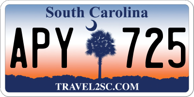 SC license plate APY725