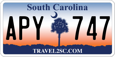 SC license plate APY747