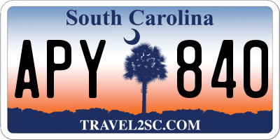 SC license plate APY840