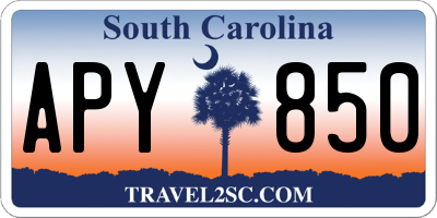 SC license plate APY850