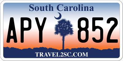 SC license plate APY852