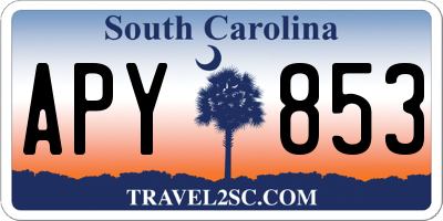 SC license plate APY853