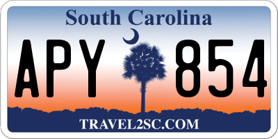 SC license plate APY854