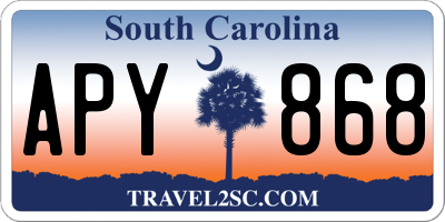 SC license plate APY868