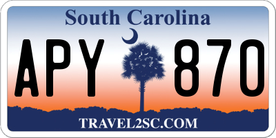 SC license plate APY870