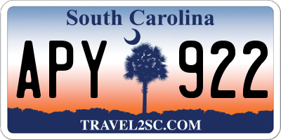 SC license plate APY922