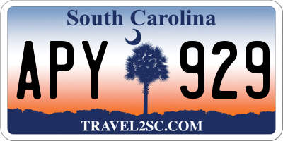 SC license plate APY929