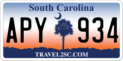 SC license plate APY934