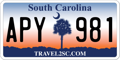 SC license plate APY981