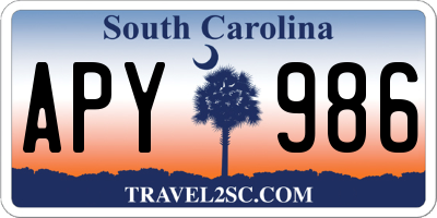 SC license plate APY986