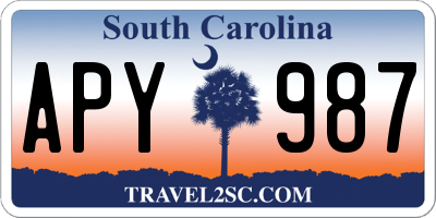 SC license plate APY987