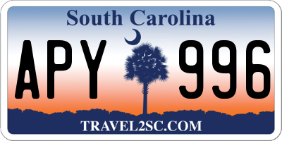 SC license plate APY996