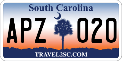SC license plate APZ020