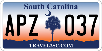 SC license plate APZ037