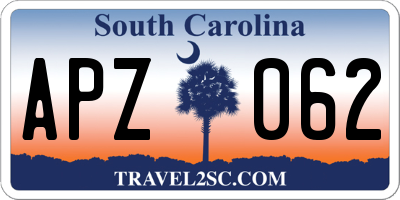 SC license plate APZ062