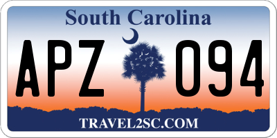 SC license plate APZ094