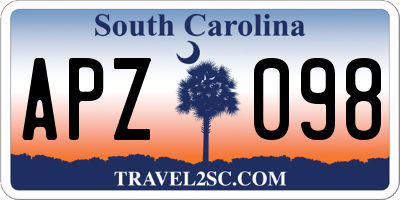 SC license plate APZ098