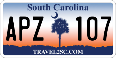 SC license plate APZ107