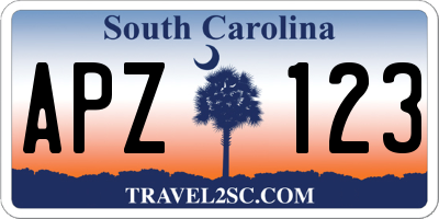 SC license plate APZ123