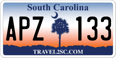 SC license plate APZ133