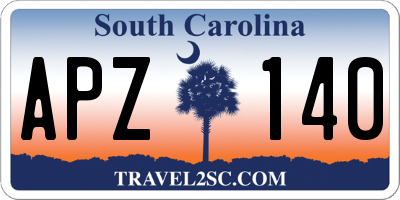 SC license plate APZ140