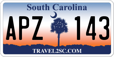 SC license plate APZ143