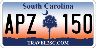 SC license plate APZ150