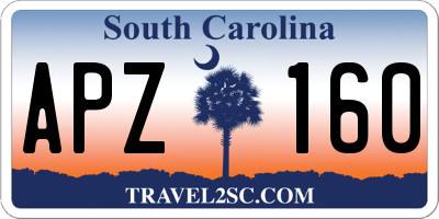 SC license plate APZ160