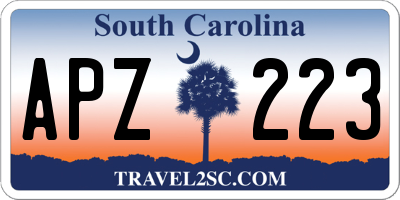 SC license plate APZ223