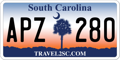 SC license plate APZ280