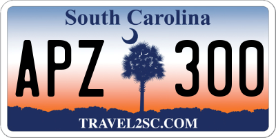SC license plate APZ300