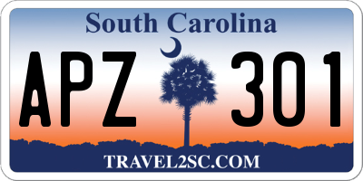 SC license plate APZ301