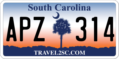 SC license plate APZ314