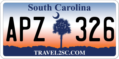 SC license plate APZ326