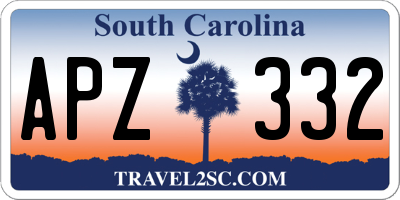 SC license plate APZ332
