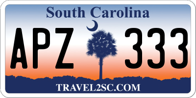 SC license plate APZ333