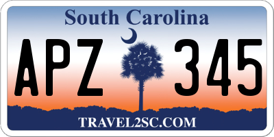 SC license plate APZ345