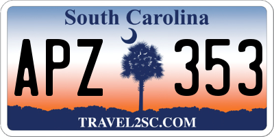 SC license plate APZ353