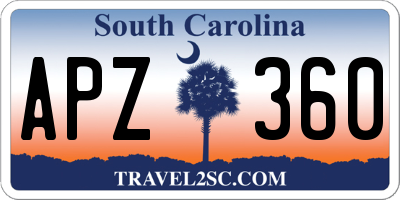 SC license plate APZ360