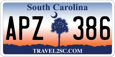 SC license plate APZ386