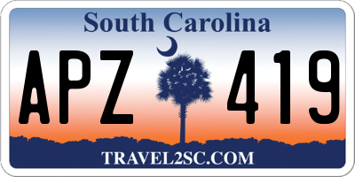 SC license plate APZ419