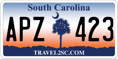 SC license plate APZ423