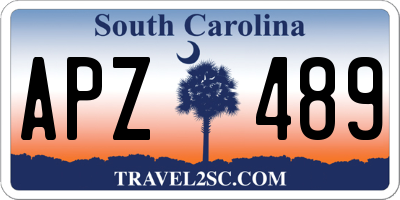 SC license plate APZ489
