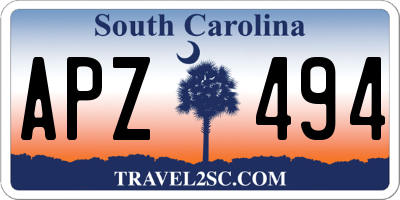 SC license plate APZ494
