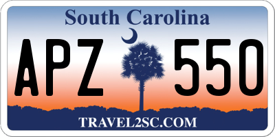 SC license plate APZ550