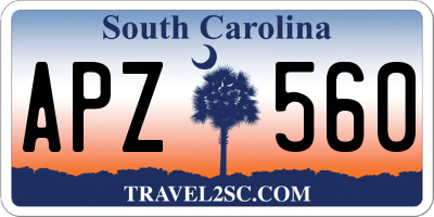 SC license plate APZ560