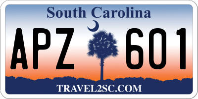 SC license plate APZ601