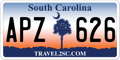 SC license plate APZ626
