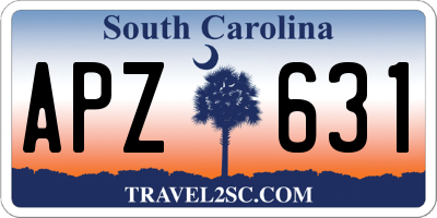 SC license plate APZ631