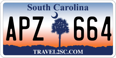 SC license plate APZ664